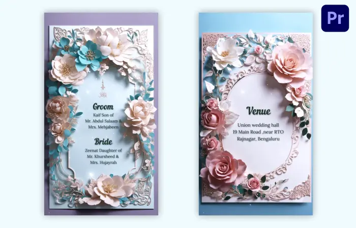 Premium Floral 3D Nikah Invitation Design Instagram Story